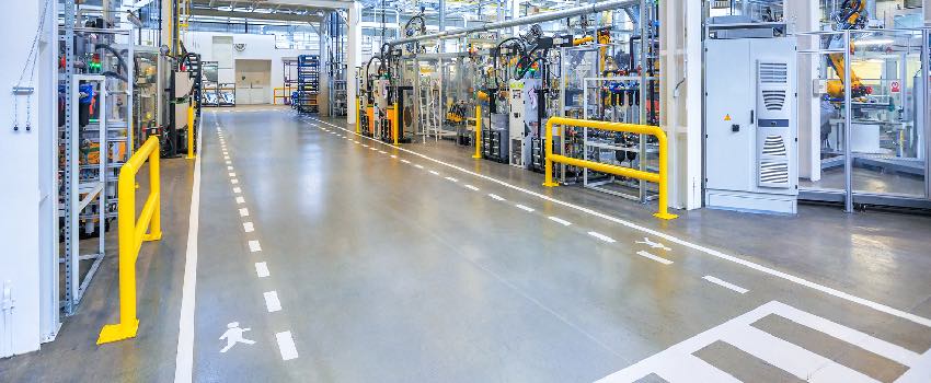 Factory With Coated Flooring